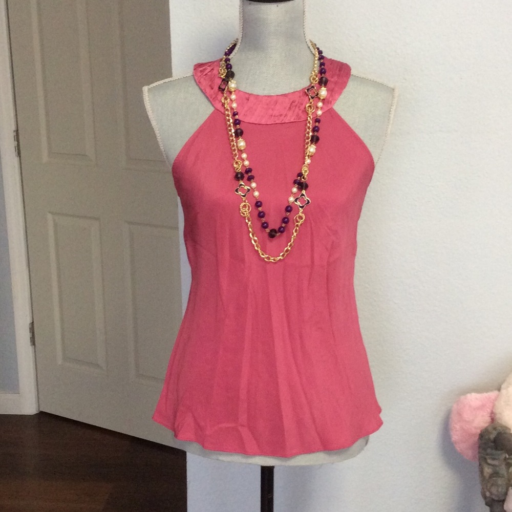Pink xs banana republic 100% silk tank